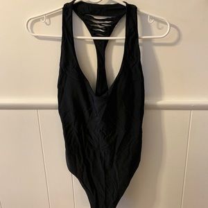 NWT Aerie Black High Cut One Piece Swimsuit